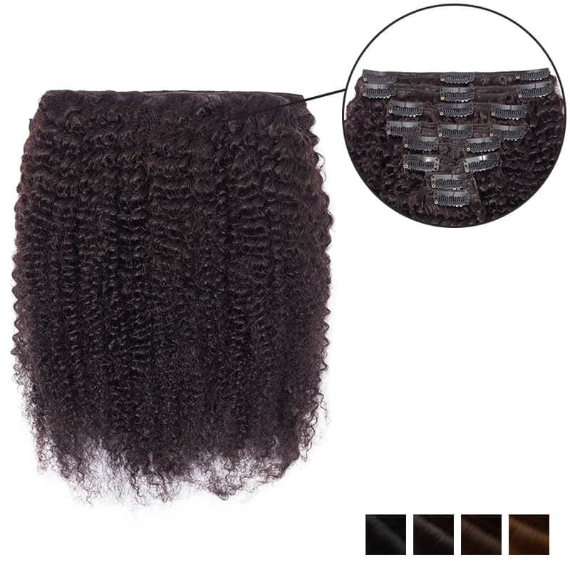 Natural-Looking Curly Clip Wefts