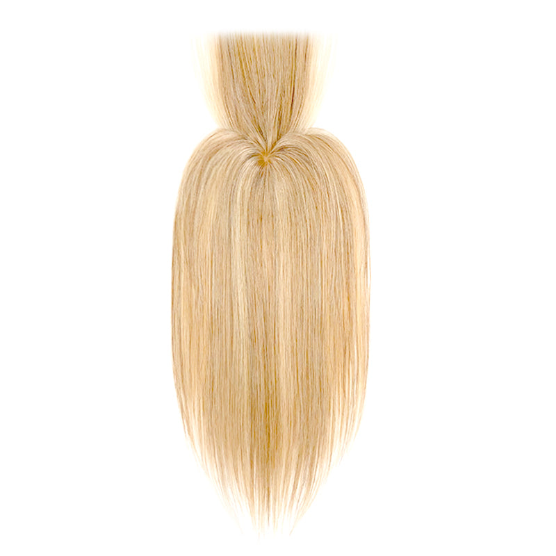 Bronde Highlights Human Hair Topper With Bang For Women Thinning Crown 10*10cm Base E-LITCHI