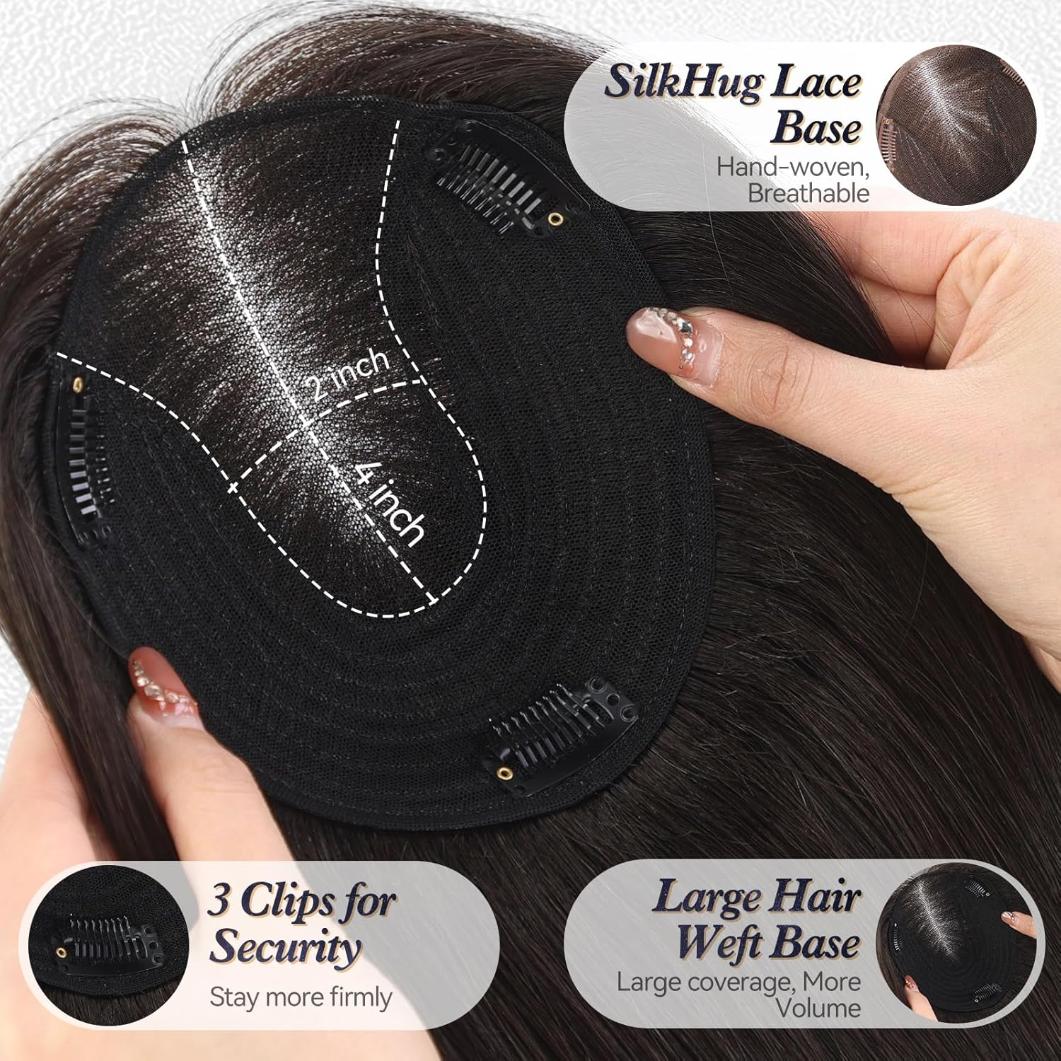 13x15cm NATURAL BLACK LACE TOPPER