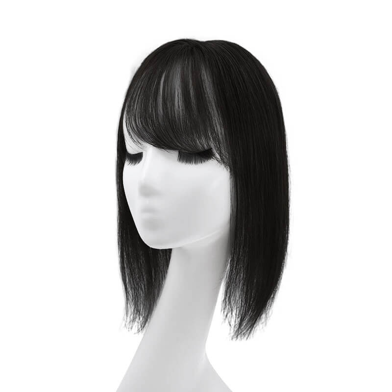Daphne ︳Human Hair Topper With Bangs For Thin Hair 6*9CM Lace Base Natural Black