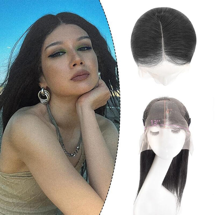 Perruques de cheveux humains avant en dentelle 13x4 droites ou ondulées coiffure longue avec raie au milieu toutes les nuances