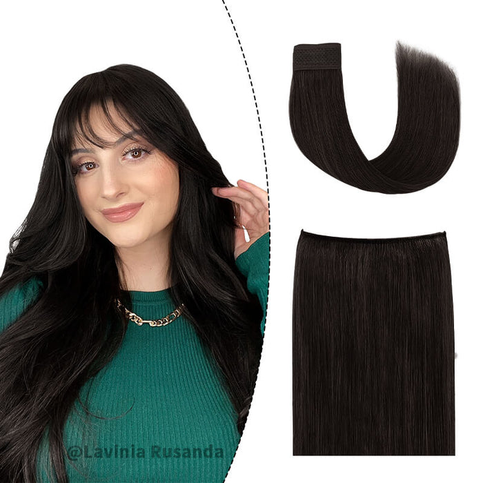 Halo Human Hair Extensions For Thin Hair Full Volume All Shades