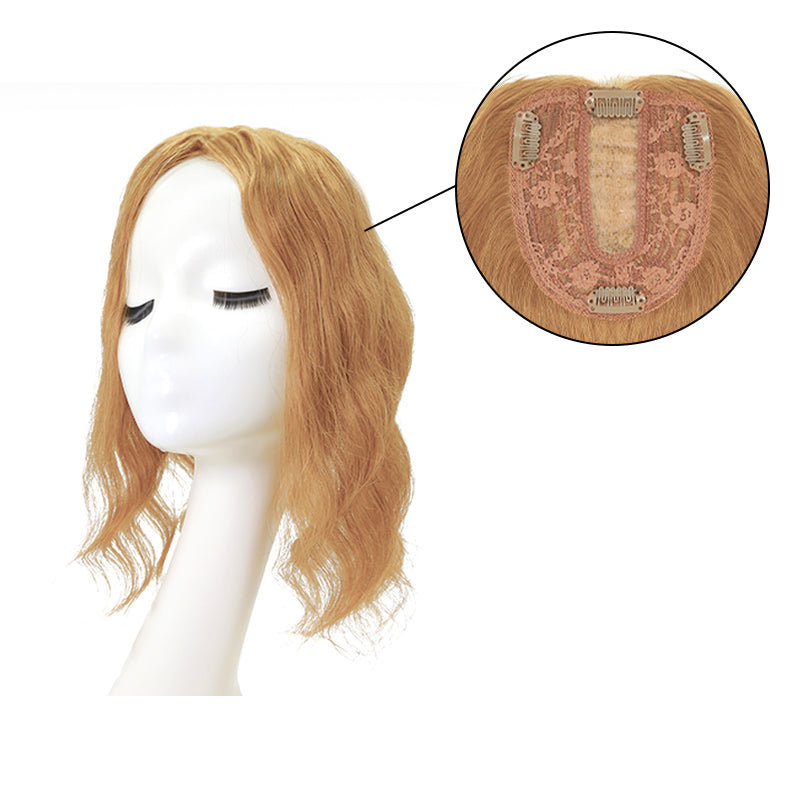 Light Auburn 10*12 Silk Base Human Hair Topper