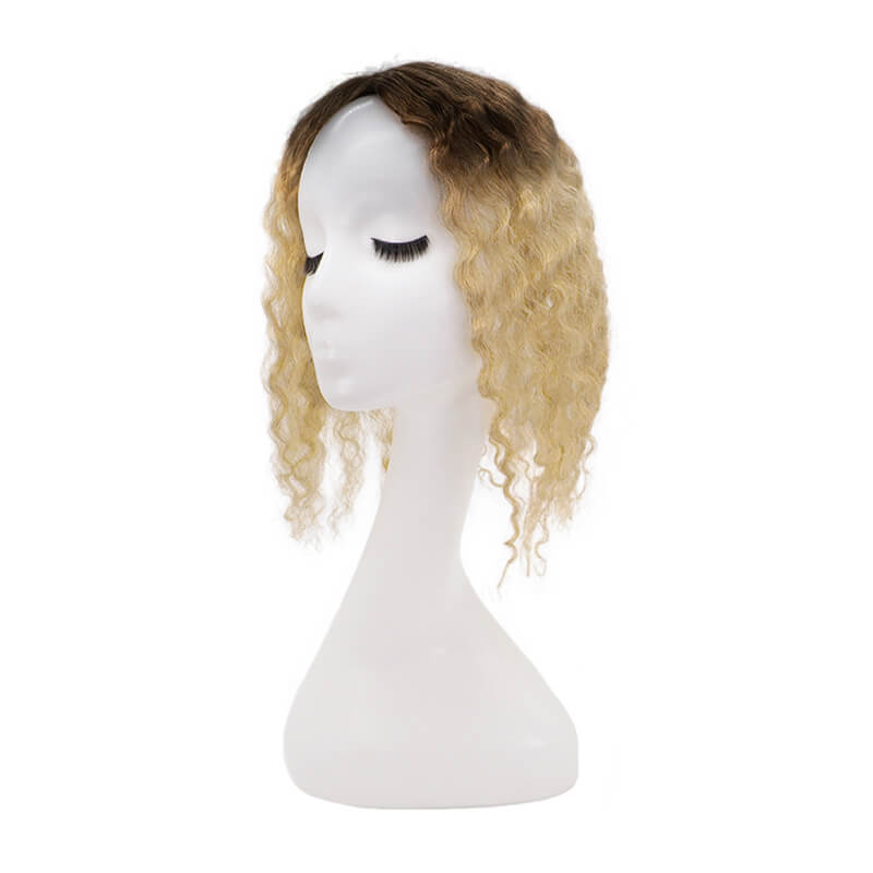 Susan ︳Curly Human Hair Topper For Thinning Crown 10*12cm Silk Base Blonde Ombre E-LITCHI
