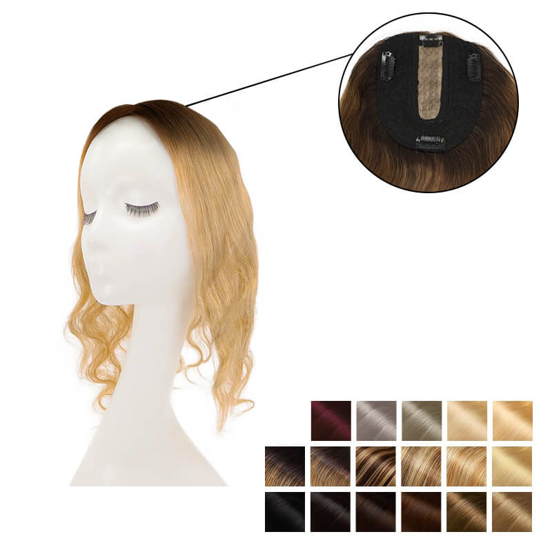 Susan – cheveux humains ondulés pour couronne amincissante, Base en soie 10x12cm, toutes les nuances