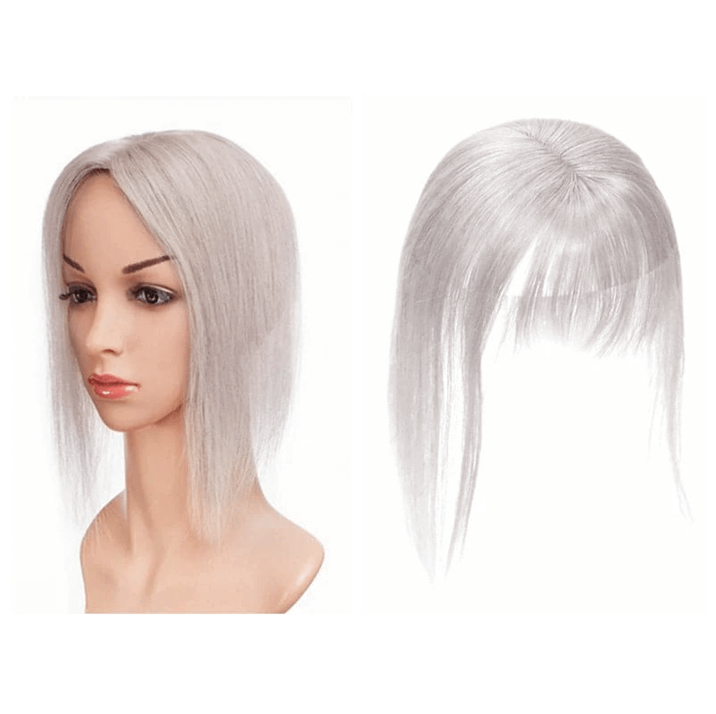 salt and pepper human hair toppers
