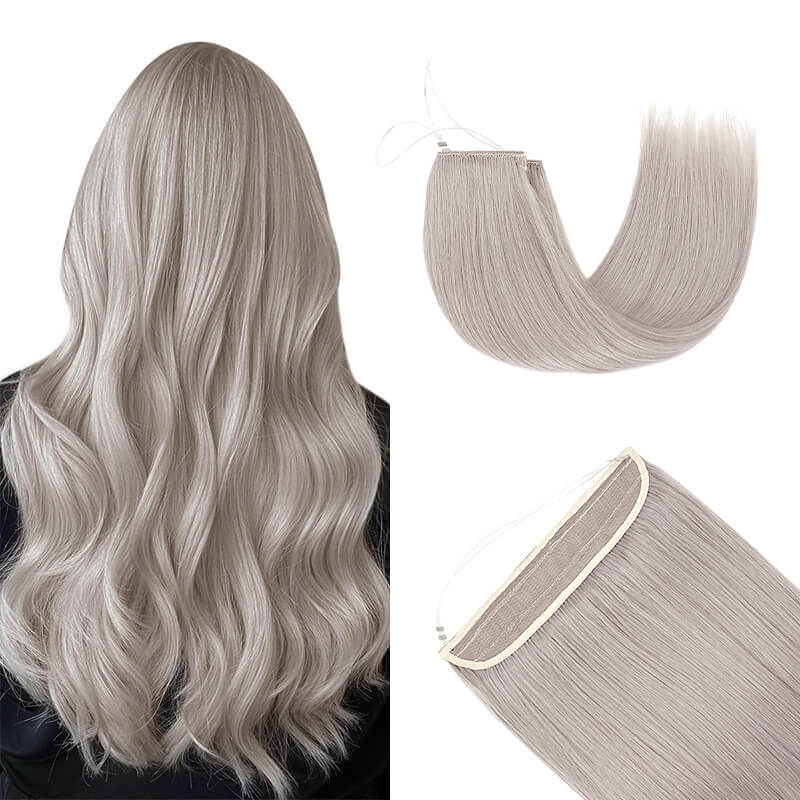 grey halo hair extensions