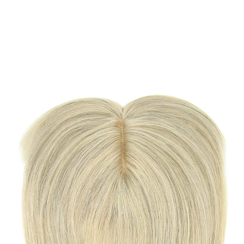 Susan ︳Blonde Grey 10*12 Base Human Hair Topper mit Pony