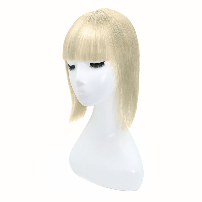 Susan ︳Blond Gris 10*12 Base Topper de cheveux humains avec frange