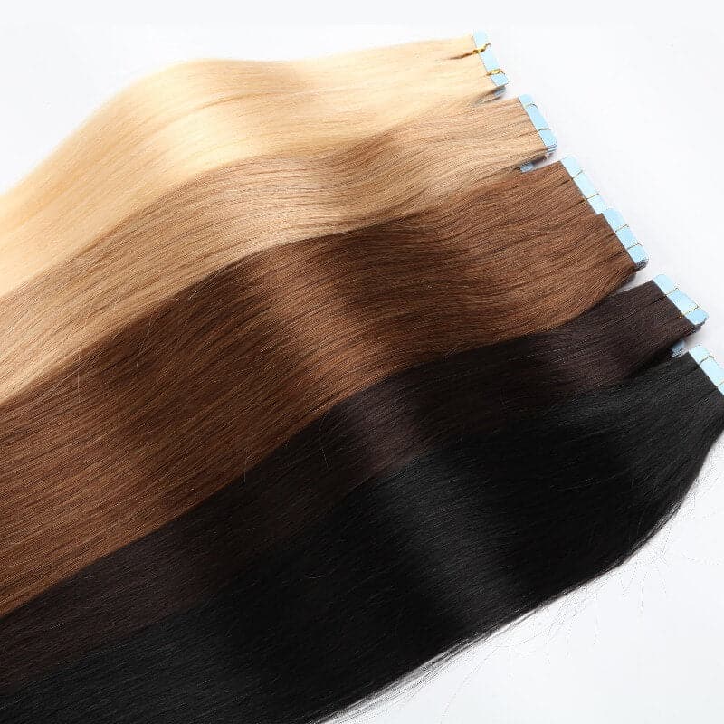 human hair tape in extensions 