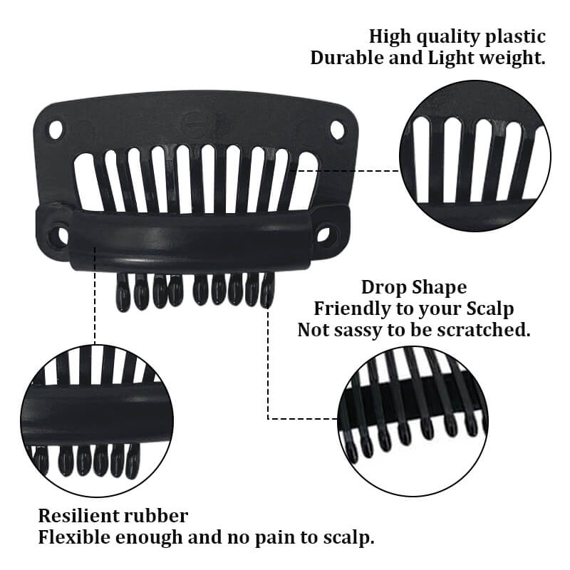 Kunststoff-Schnappklammern für Haarverlängerungen und Perücken