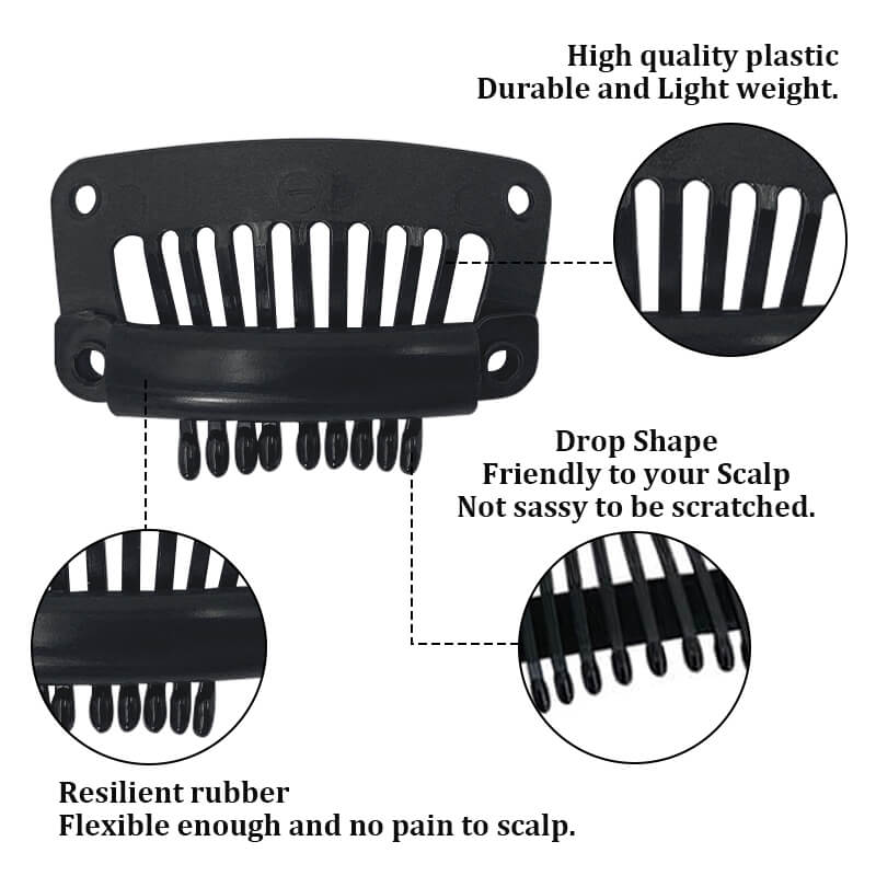 Plastic Snap Clips for Hair Extensions & Wigs