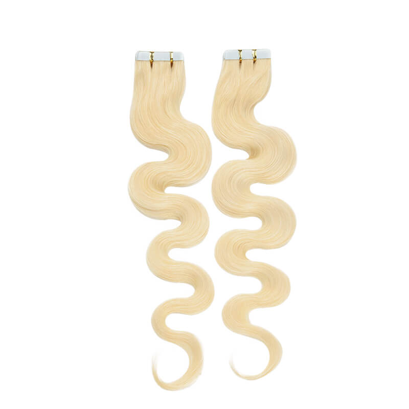 Blonde Invisi Tape 20pcs Wavy Hair Extensions