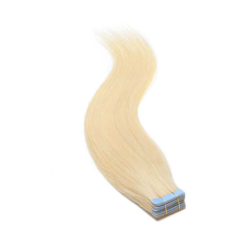 Blonde Invisi Tape Hair Extensions 20pcs Natural Straight E-LITCHI® Hair