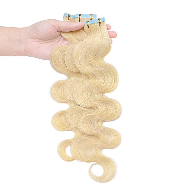 Blonde Wavy Tape Ins 2 Pack 40pcs Bundle For More Volume E-LITCHI® Hair