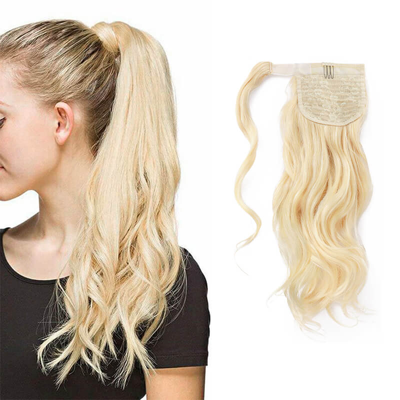 Blonde Wrap Around Ponytail Human Hair Extensions