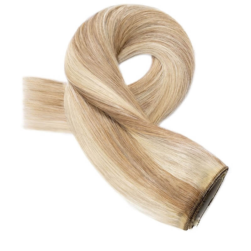 Le caramel met en évidence le clip dans les extensions de cheveux humains, trame unique droite naturelle, plein volume