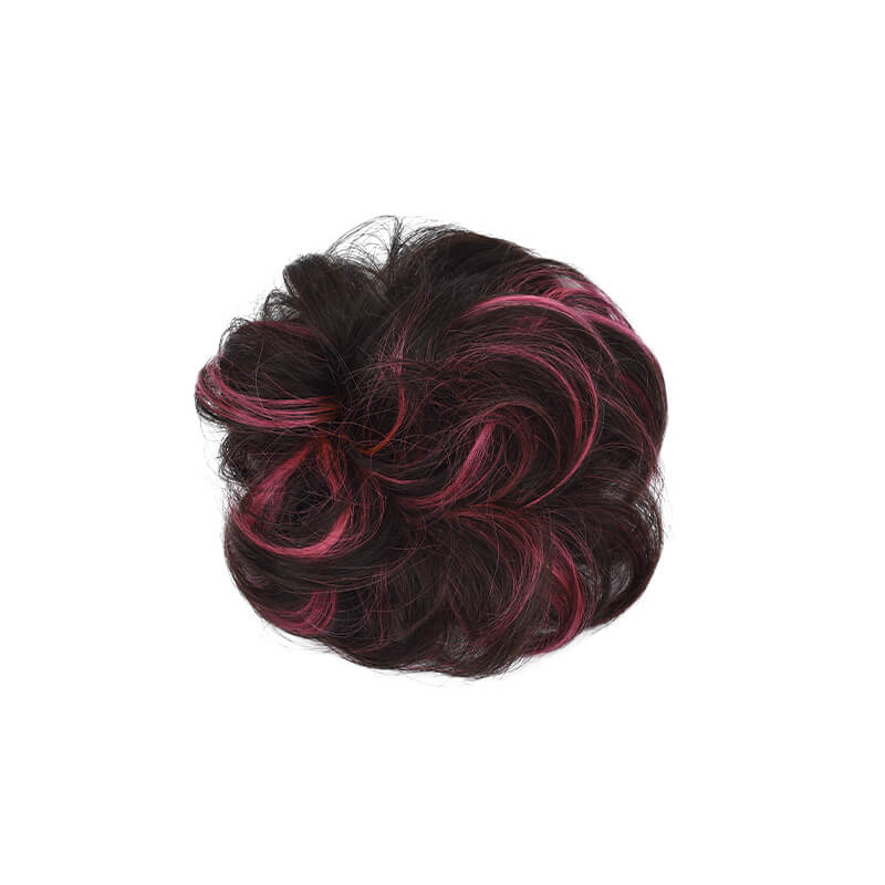Colored Messy Bun Scrunchies Human Hair Extensions