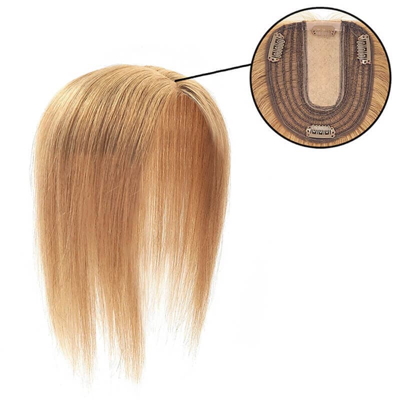 Susan – cheveux humains blond foncé, couronne amincissante, Base en soie, 10x12cm, pour femmes