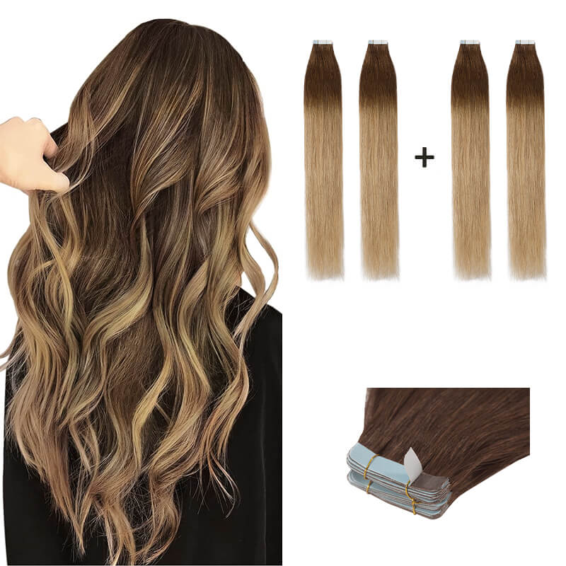Ombre Straight Tape Ins 2 Pack 40pcs Bundle For More Volume