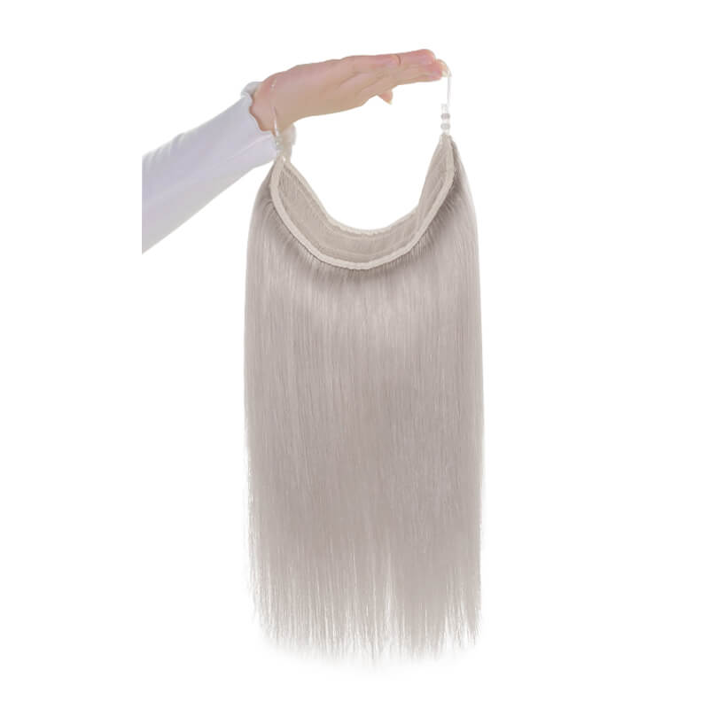 Extensions de cheveux humains Halo gris