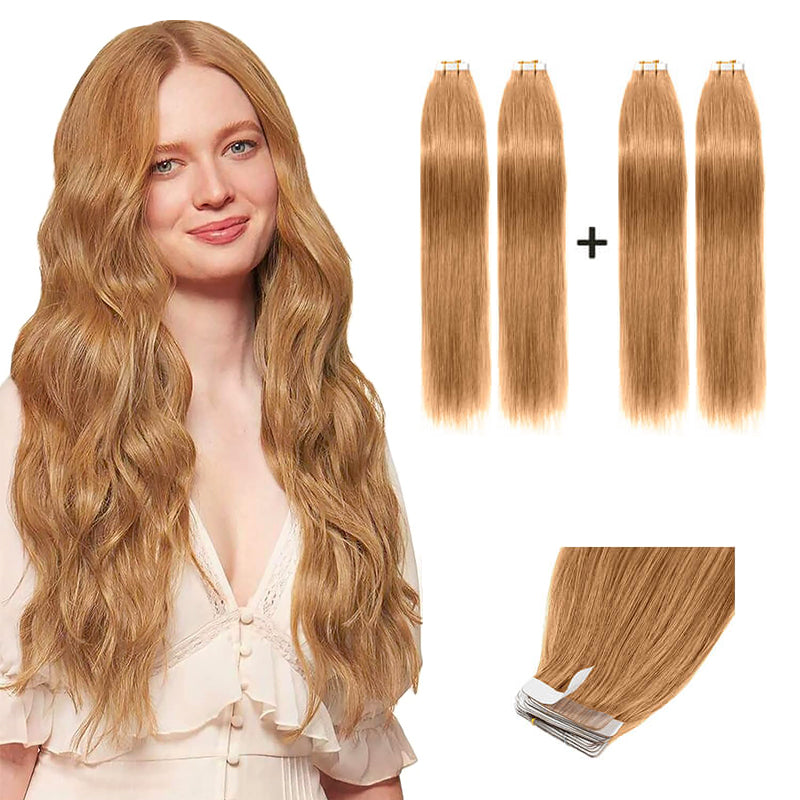 Blonde Straight Tape Ins 2 Pack 40pcs Bundle For More Volume E-LITCHI® Hair
