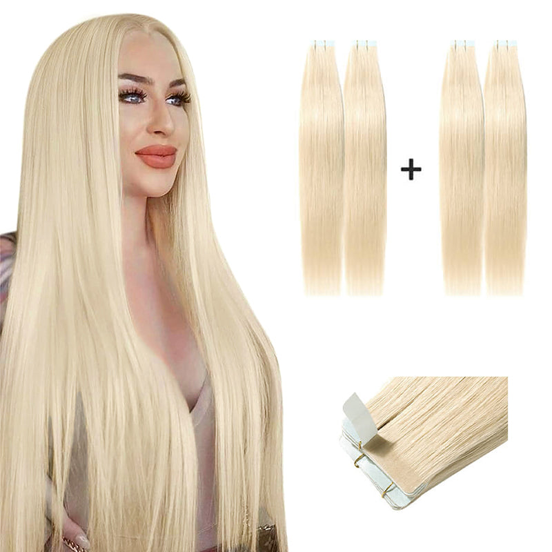 Blonde Straight Tape Ins 2 Pack 40pcs Bundle For More Volume E-LITCHI® Hair
