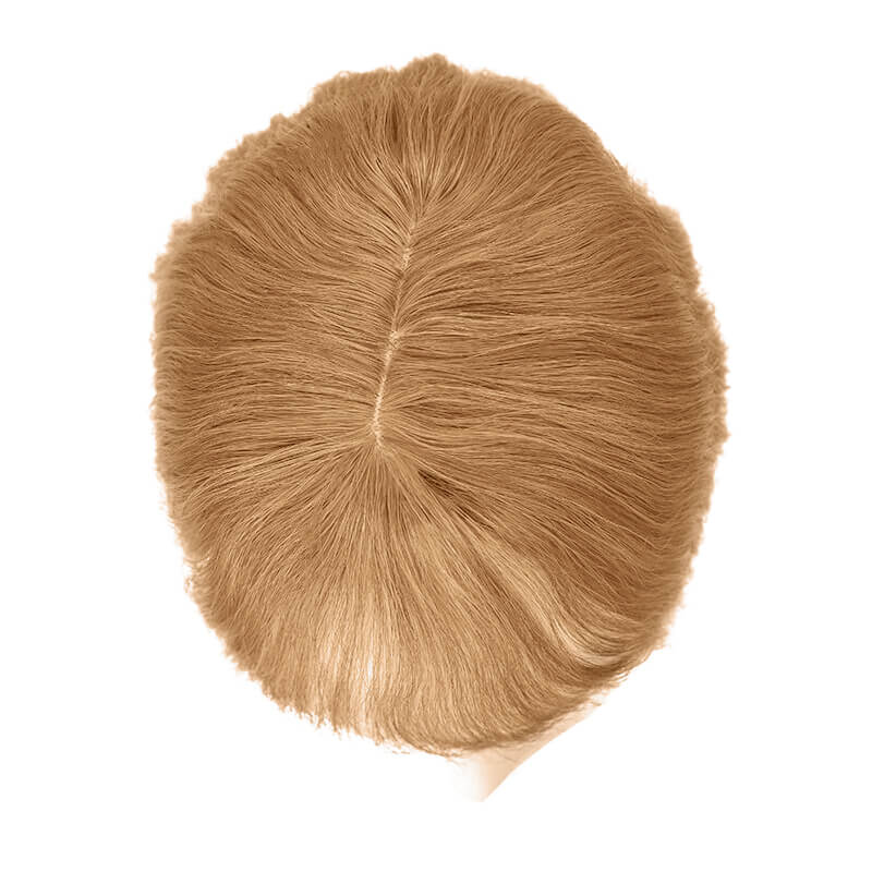 Susan ︳Wavy Human Hair Topper With Bangs For Thinning Crown 10*12cm Silk Base Light Auburn