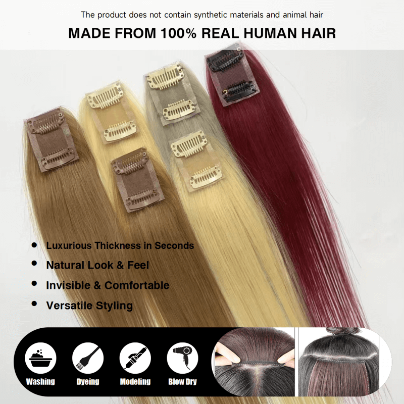 Handmade Remy Human Hair Clip-In Mono Base Volumizer