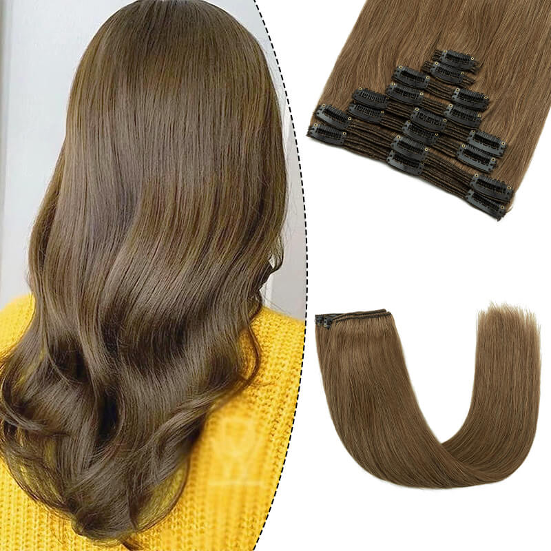 brown clip in hair extensions