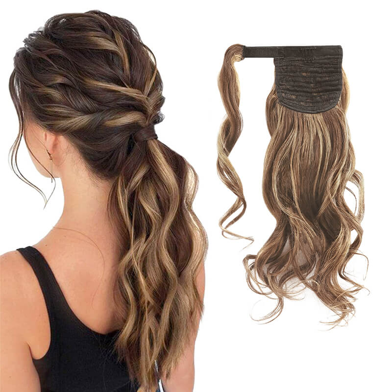 Highlights Wrap Around Ponytail Human Hair Extensions