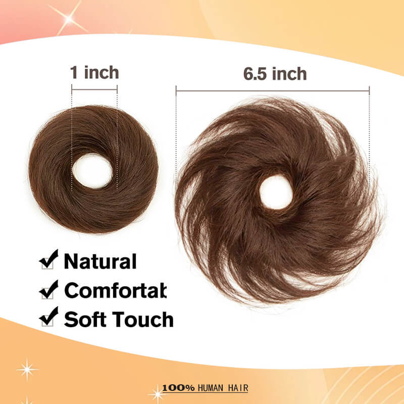 Chignon Bun Human Hair Extension Natural Straight 7 Colors