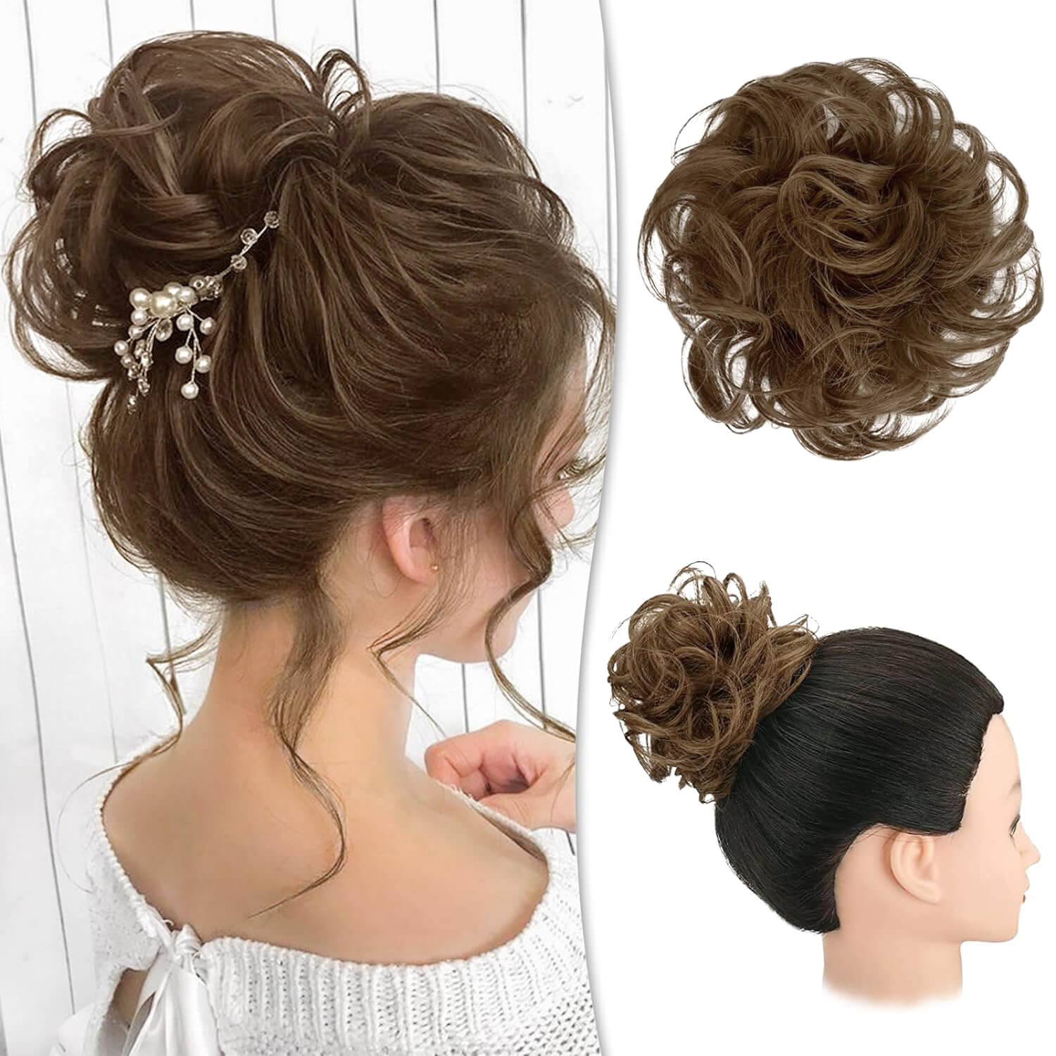 Messy bun for short hair