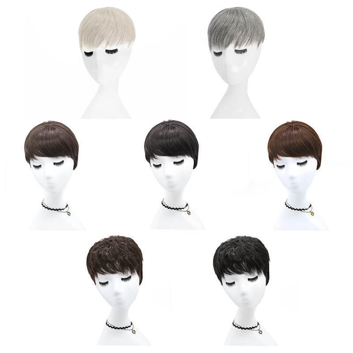Short Pixie Addition Top Human Hairpiece For Balding Thinning Crown Clearance