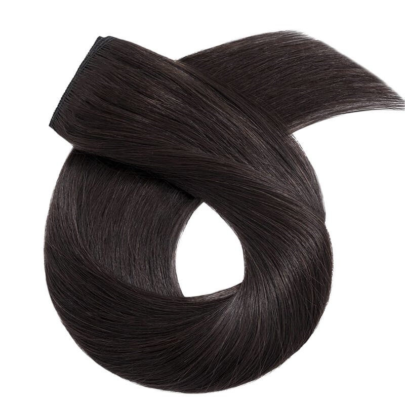 Black Clip In Human Hair Extensions Natural Straight Single Piece Full Volume