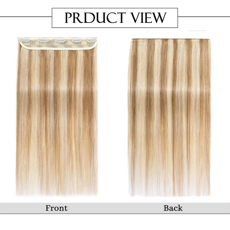 Highlights Clip In Human Hair Extensions Natural Straight Single Piece Full Volume