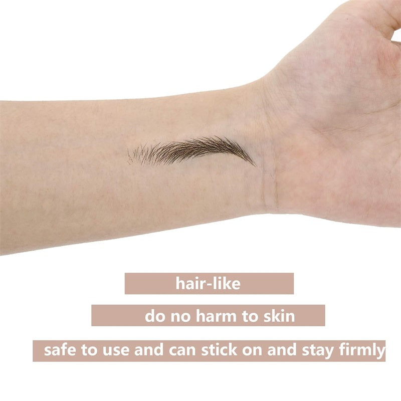 6D Hair Like Waterproof Eyebrow Tattoos Stickers Black Brown