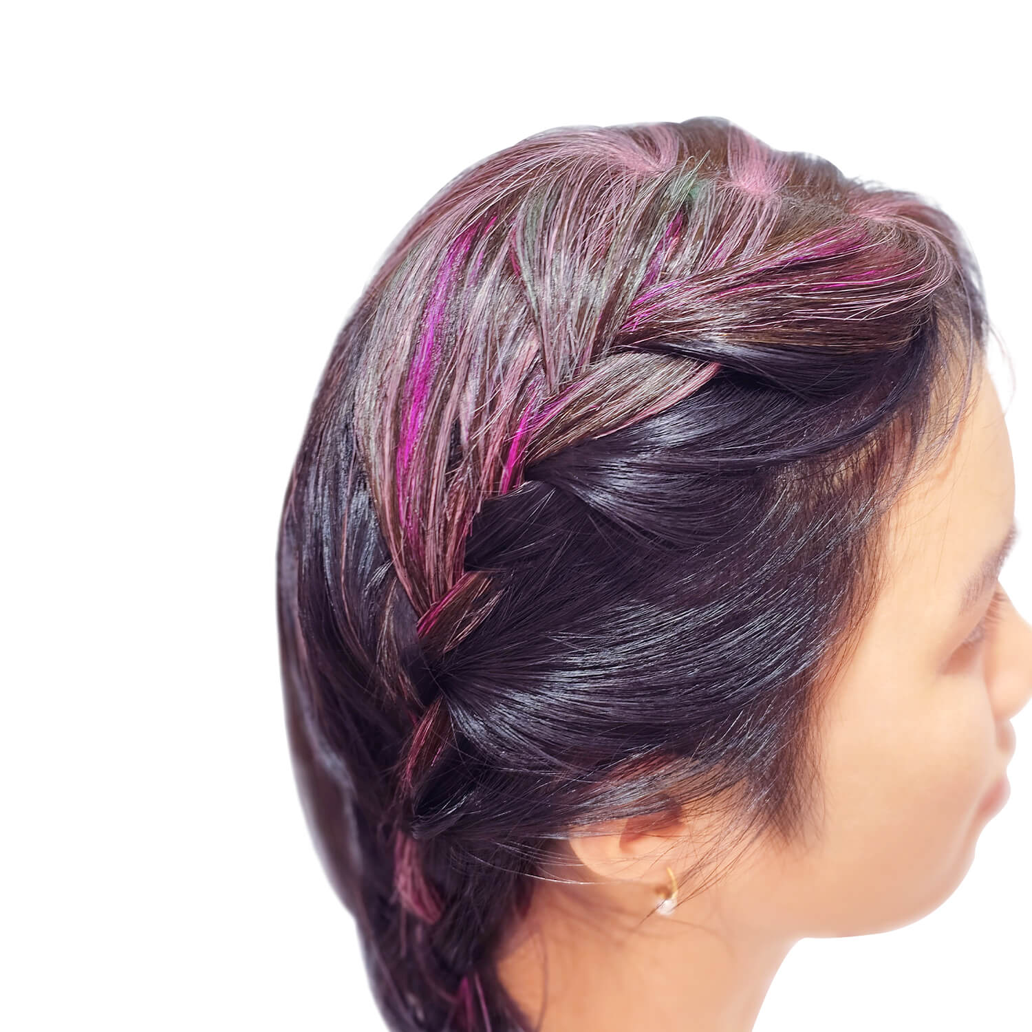 pink highlights hair