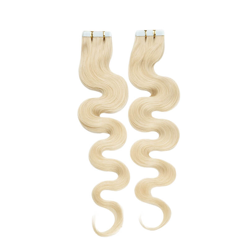 Blonde Invisi Tape 20pcs Wavy Hair Extensions E-LITCHI® Hair