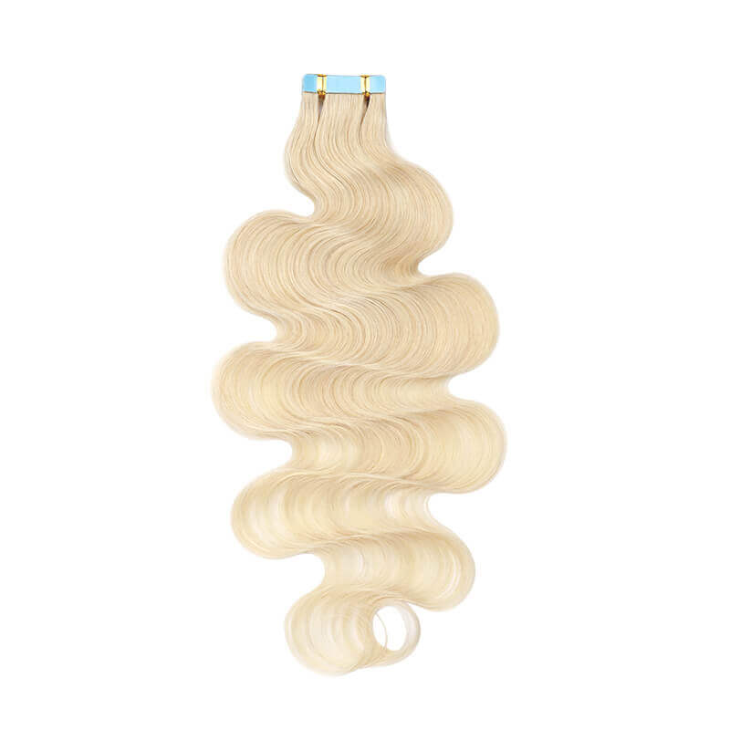 Blonde Invisi Tape 20pcs Wavy Hair Extensions E-LITCHI® Hair