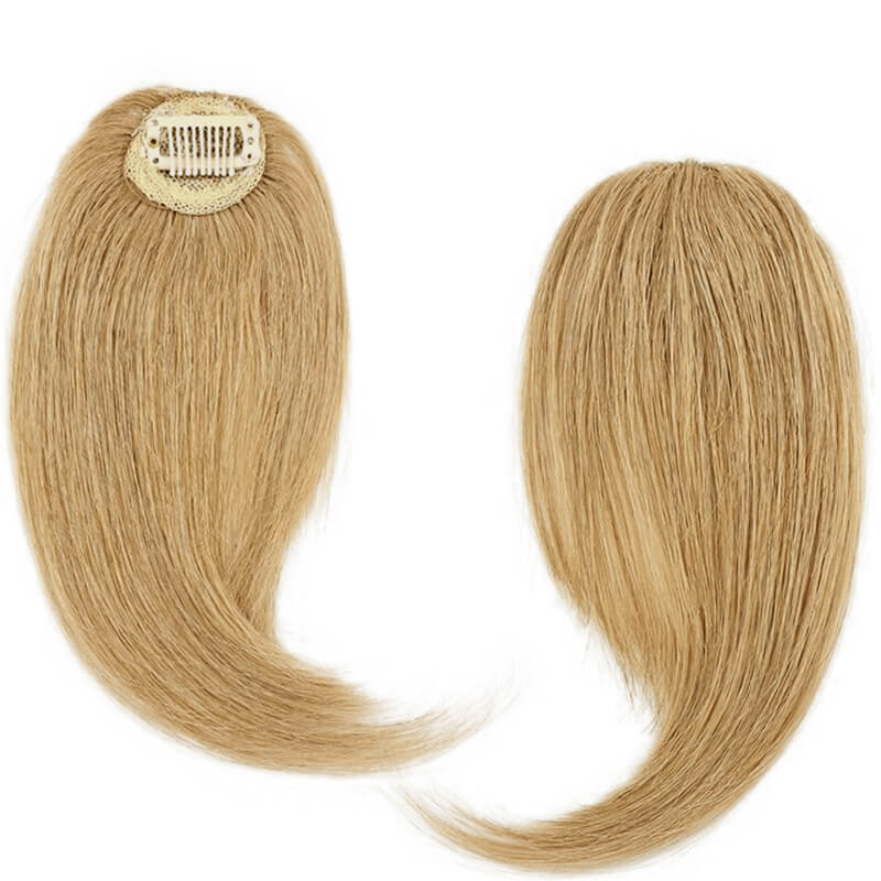 Human Hair Clip In Long Side Bangs 2 Pcs Natural Wave Fringe