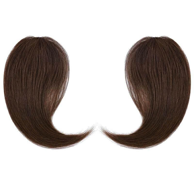 Human Hair Clip In Long Side Bangs 2 Pcs Natural Wave Fringe