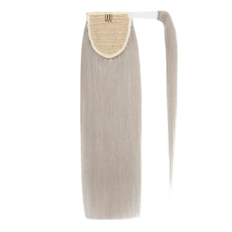 Wrap Around Ponytail Human Hair Extensions Grey