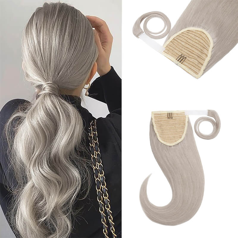 grey ponytail extension