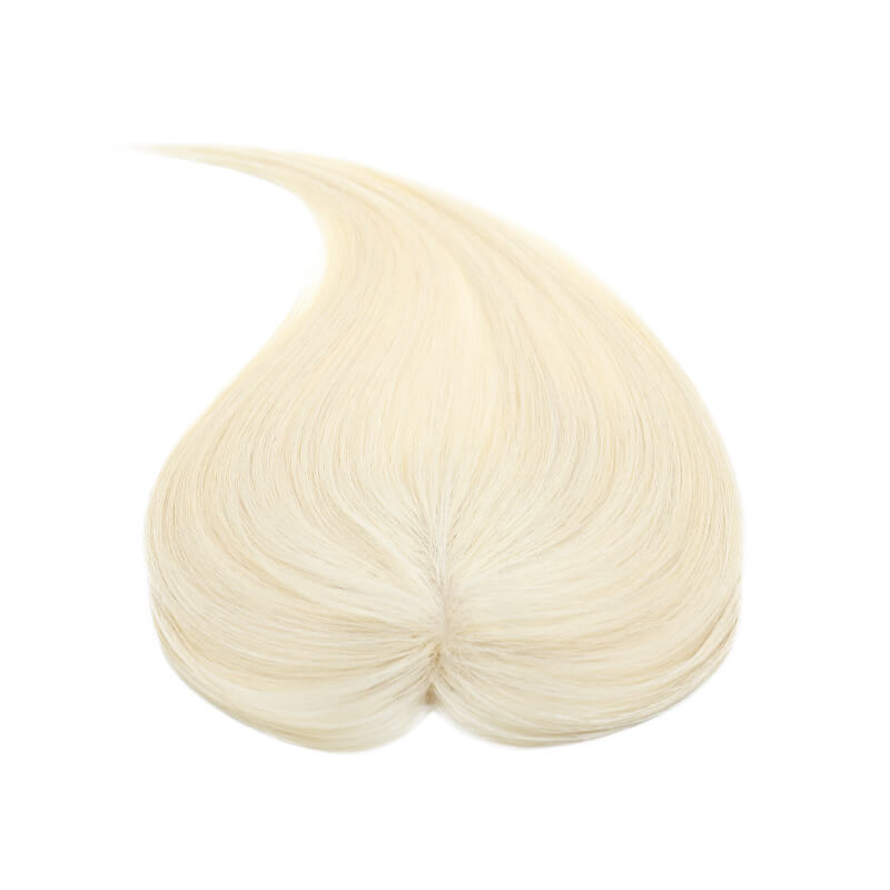 Daphne ︳Human Hair Topper With Bangs 6*9CM Lace Base Bleach White