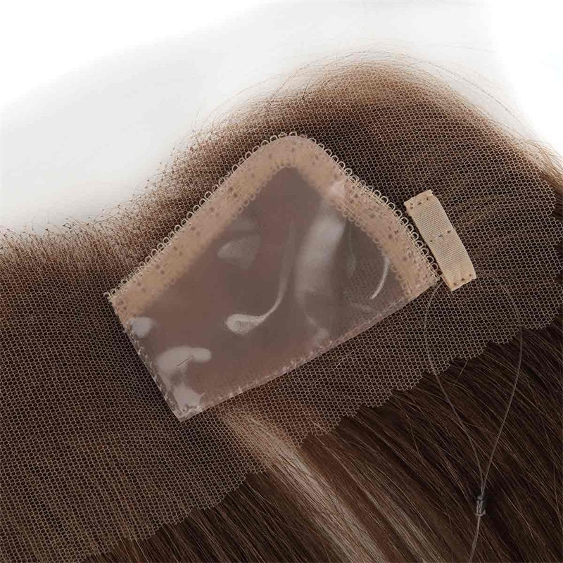 Full Lace Human Hair Topper with Halo Wire for Receding Hairline
