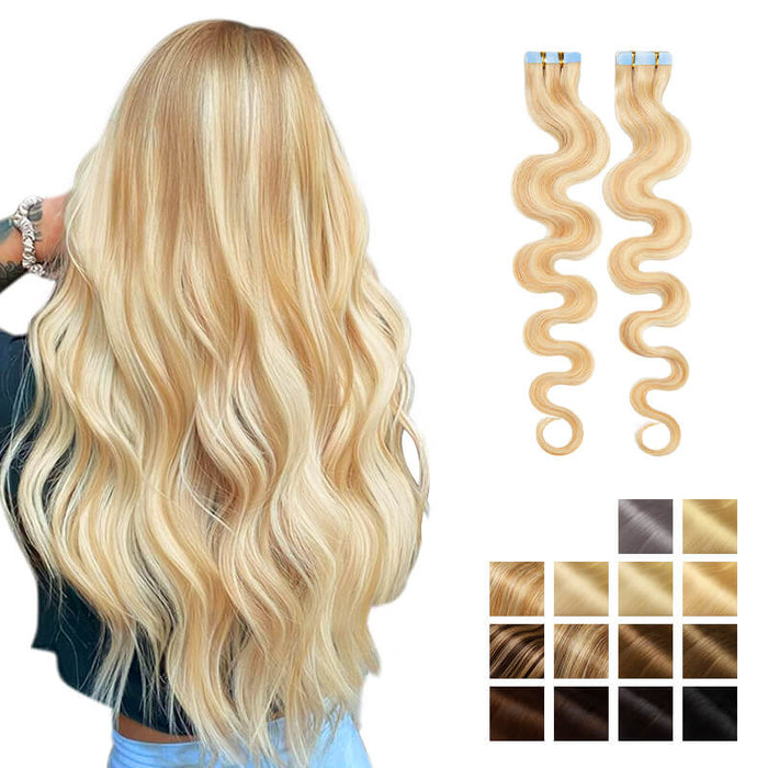 Wavy Tape Ins For Thin Hair 20pcs All Shades