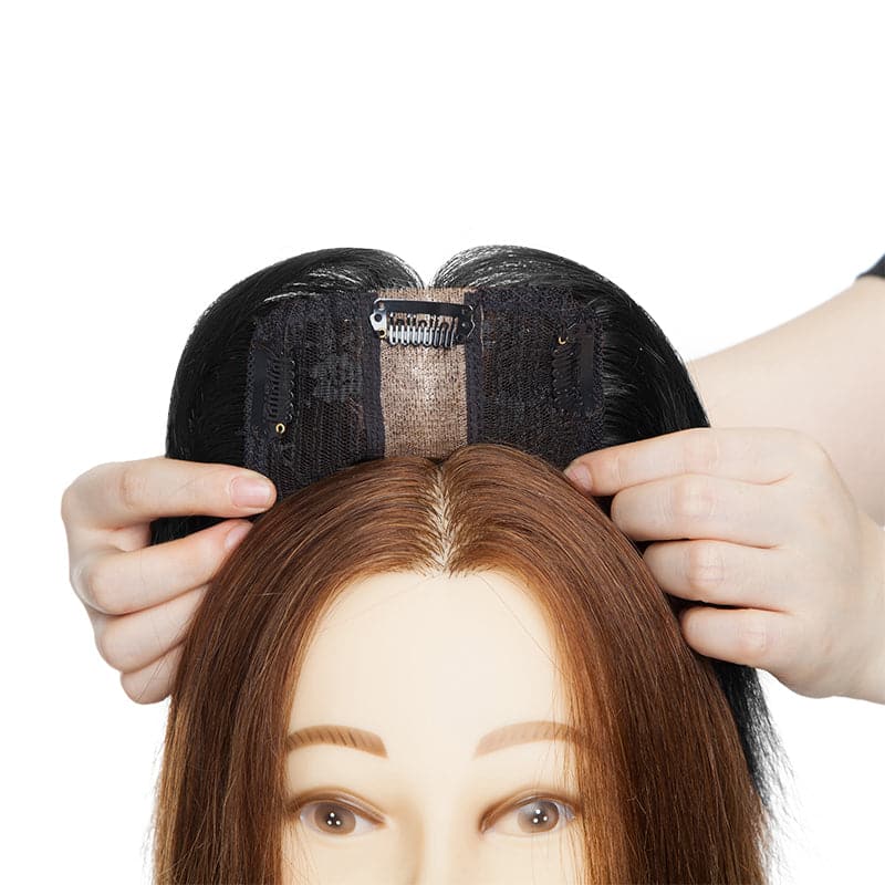 Susan ︳Jet Black Human Hair Topper For Women Thinning Crown 10*12cm Silk Base E-LITCHI