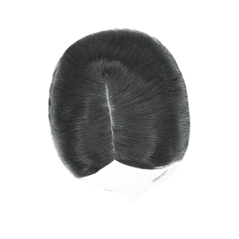 Wavy Human Hair Topper Jet Black 13*15cm Silk Base E-LITCHI