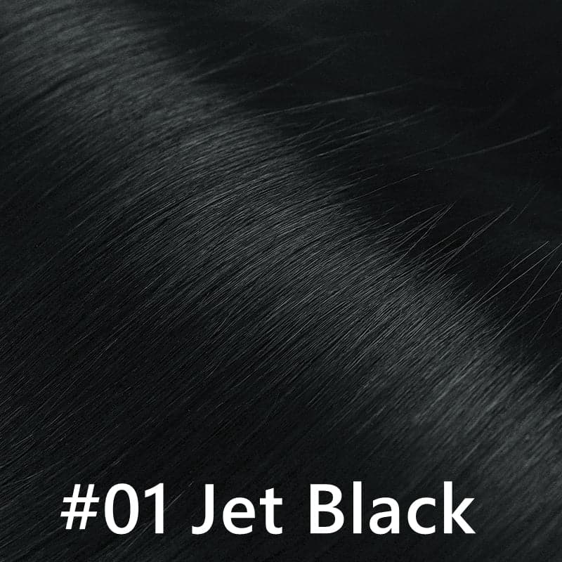 Black Human Hair Color Swatch - Jet Black Natural Black E-LITCHI Hair